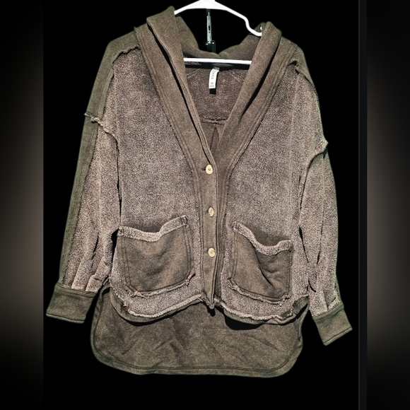 Zenana Outfitters Chocolate Teddy Jacket Oversized XS PTP 24 Fit Up To Large EUC - Picture 2 of 4